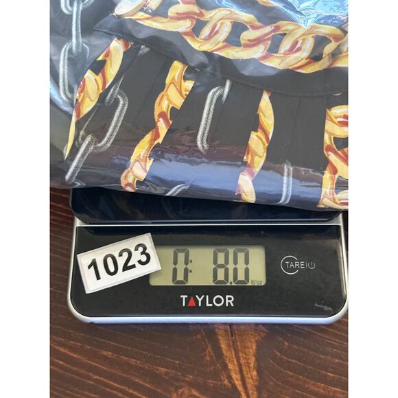 VTG Mamo Midi Pleated Skirt S Black Gold Silver Chain Baroque Print Luxury Glam - Picture 12 of 12